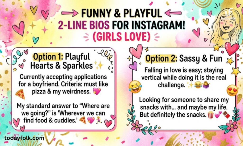 Funny & Playful 2 Line Bio for Instagram for Girls Love